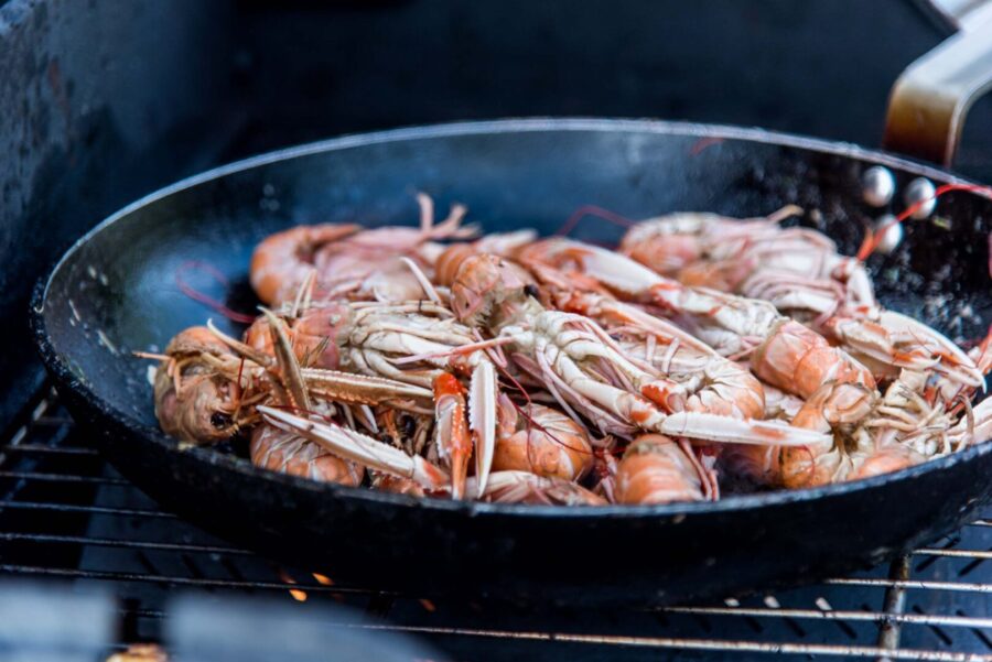crayfish on the grill