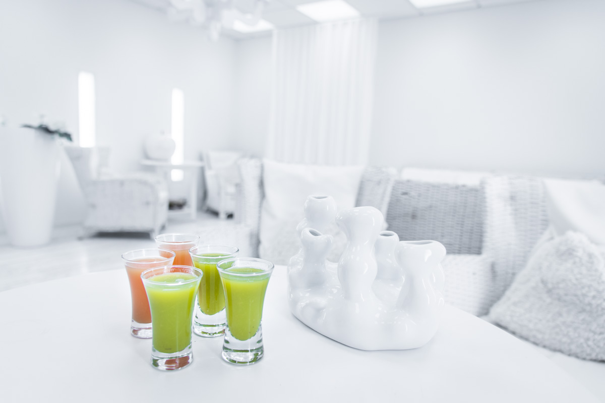 goda fruktshots i ljusterapirummet