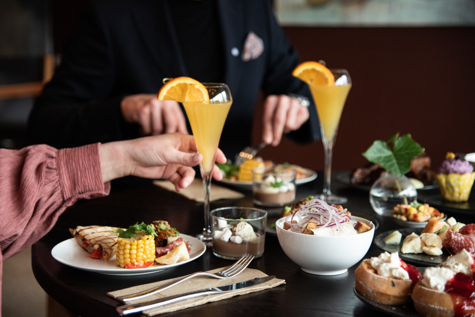 brunch i restaurang Flora